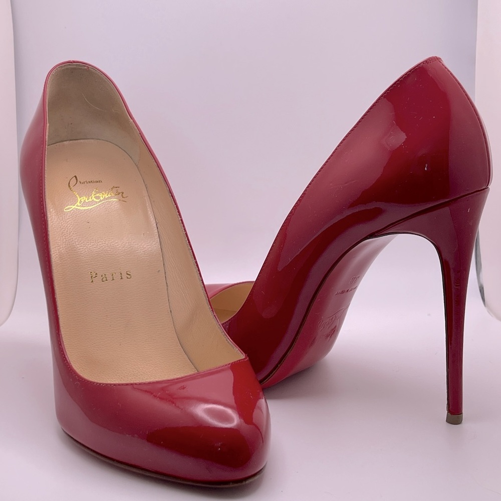 SOLD - Patent leather red Louboutin 102mm heels